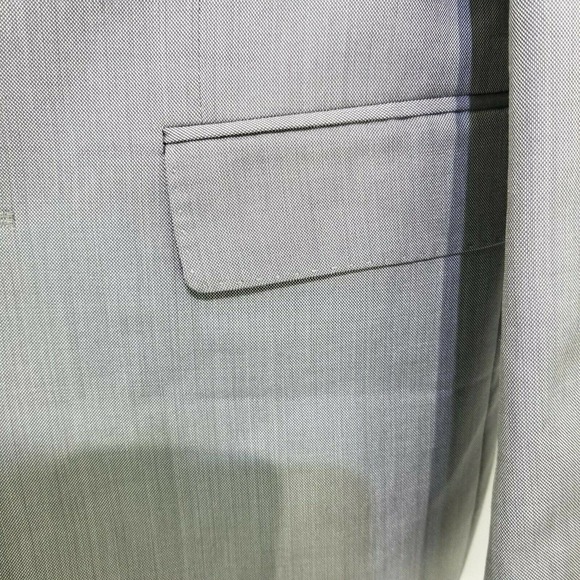 Zara Man Mens 38 Silver Gray Silk and Wool Blazer Sport Coat Suit Jacket - Picture 4 of 12